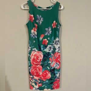 Roz & Ali Floral Sleeveless Dress- Size 4 Petite